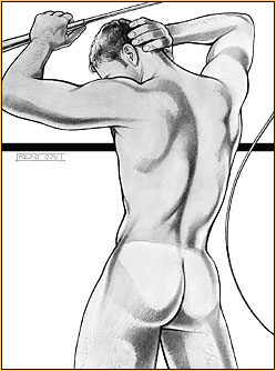 Kent original pencil drawing depicting a male nude