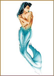 Pamelina H. original acrylic painting depicting a seminude mermaid